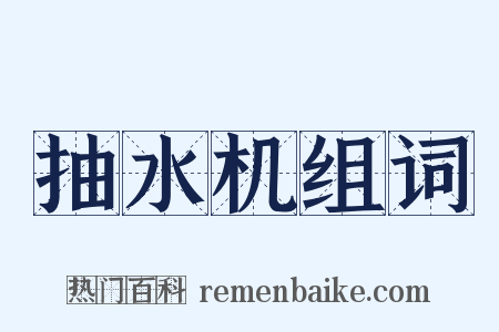 抽水机组词是什么意思的图片